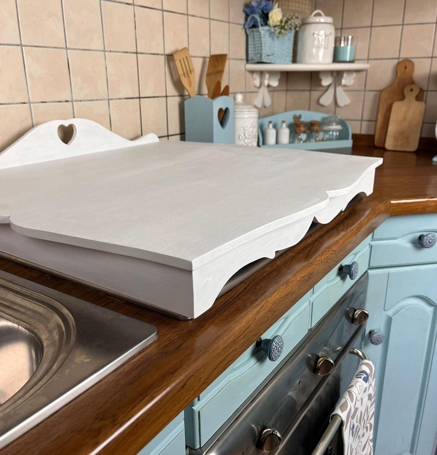 Copri fornelli in legno Shabby Chic - Domeahome