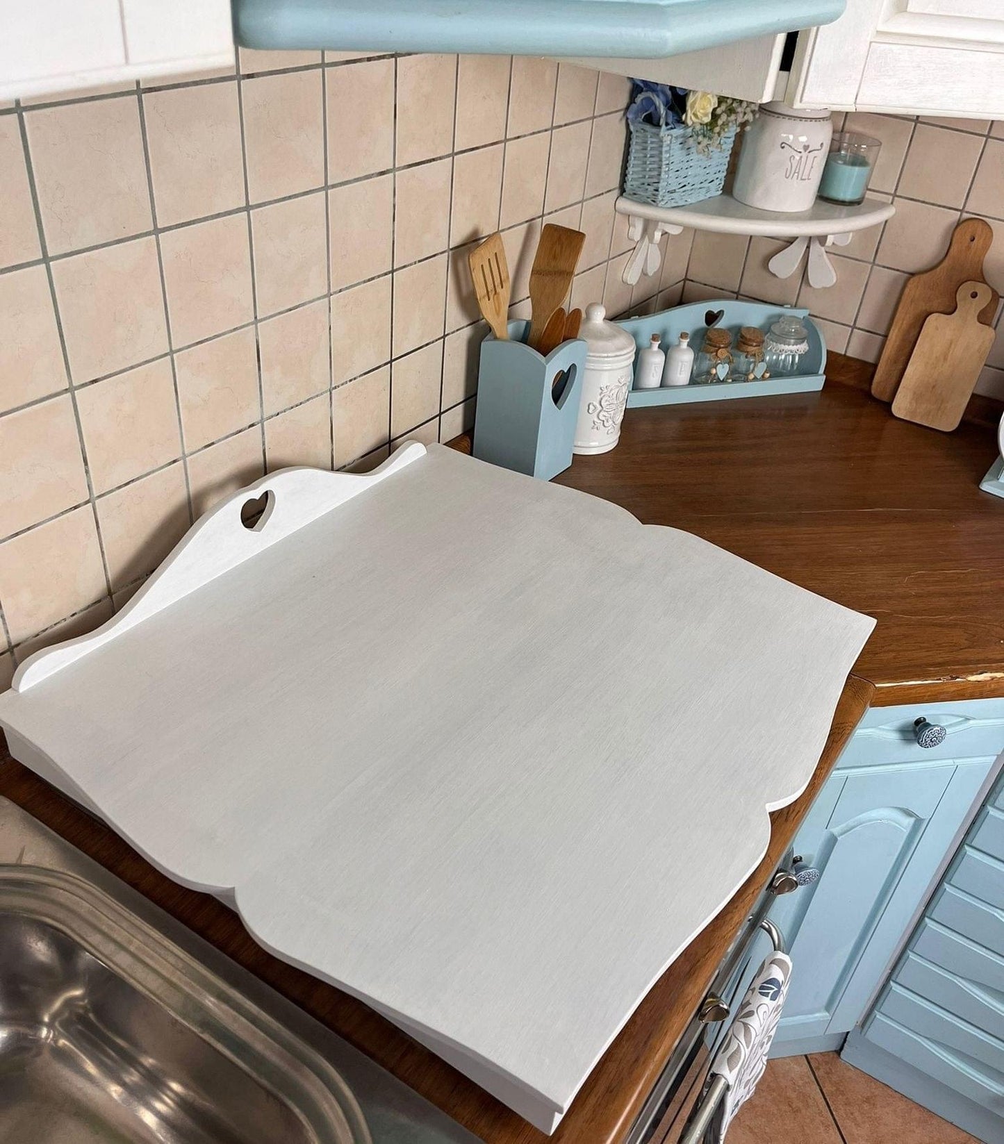 Copri fornelli in legno Shabby Chic - Domeahome
