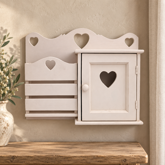 Porta lettere e chiavi artigianale Cuore Cashmere, ambientato all’ingresso