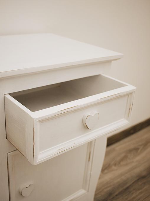 Comodino artigianale shabby chic apertura destra