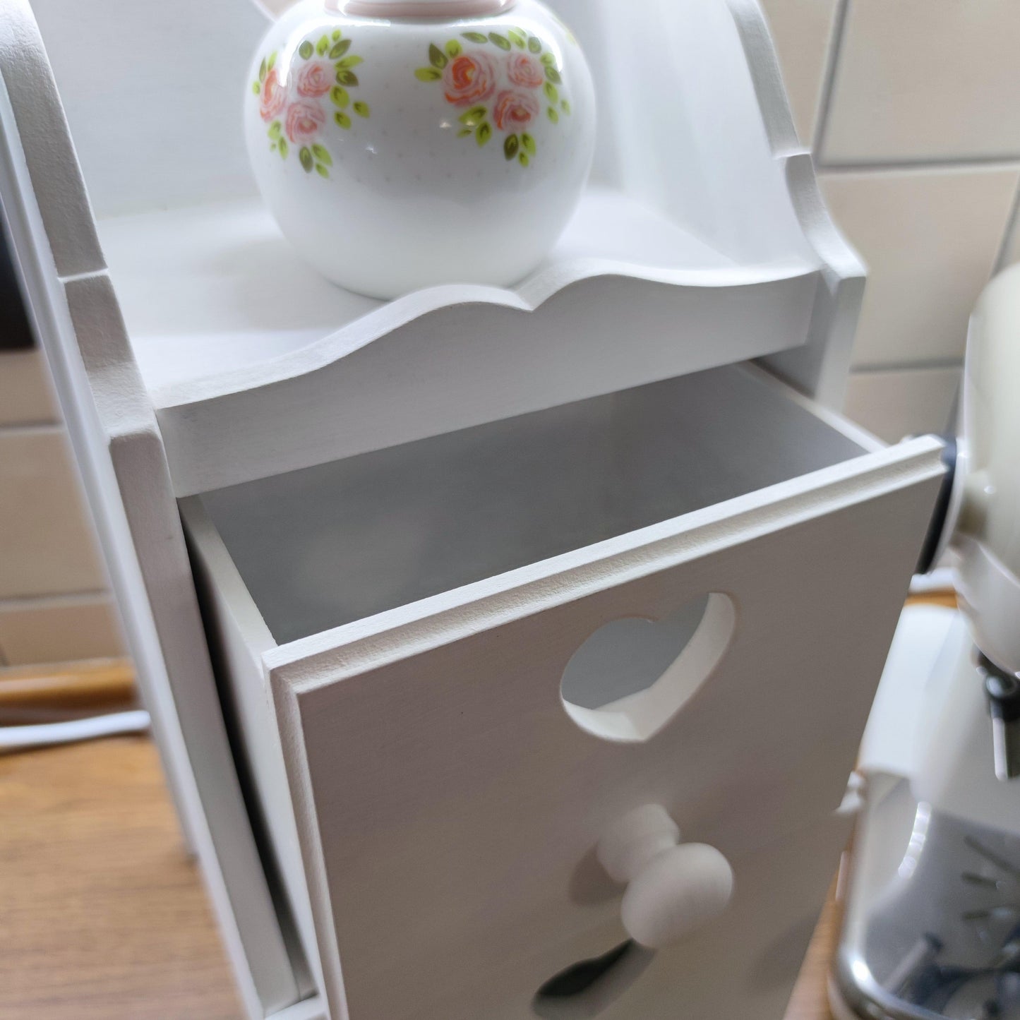 Porta Cialde caffè shabby chic con cassetti fatto a mano