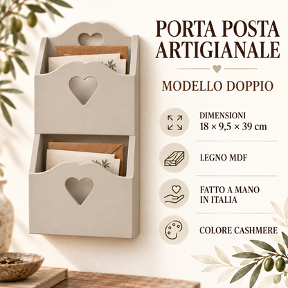 Porta posta artigianale doppio Cashmere - infografica