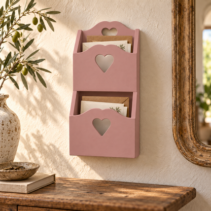 Porta posta artigianale doppio rosa antico in ambientazione