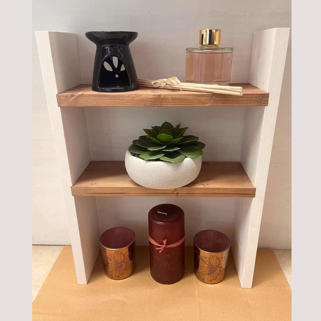 Mensola cucina da appoggio porta spezie e barattoli artigianale Klara stile boho-nordico