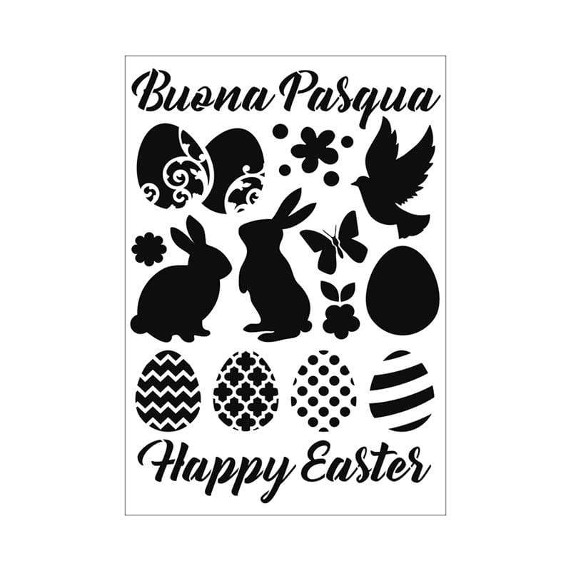 Mascherina stencil buona Pasqua cm.21x29,7