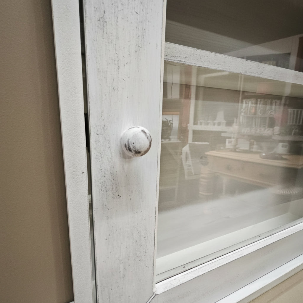 Armadietto vetrina da parete con ante e ripiano
