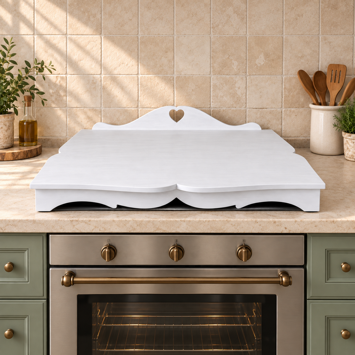 Copri fornelli Domea Home Bianco vista frontale