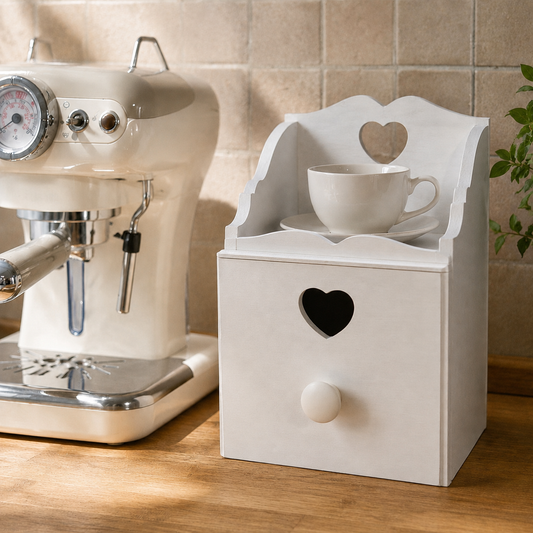 Porta cialde caffè artigianale 1 cassetto - Bianco