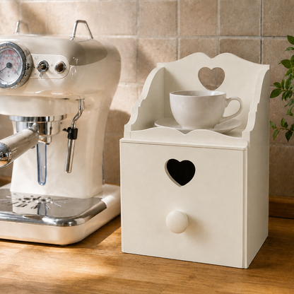 Porta cialde caffè artigianale 1 cassetto - Bianco Antico