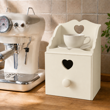 Porta cialde caffè artigianale 1 cassetto - Panna