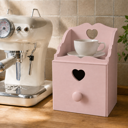 Porta cialde caffè artigianale 1 cassetto - Rosa Antico