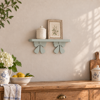 Mensola artigianale con fiocchi 45 cm - Argilla - ambientata