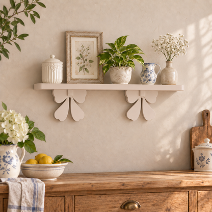 Mensola artigianale con fiocchi 90 cm - Cashmere - ambientata