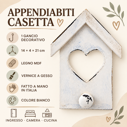 Infografica Appendiabiti Casetta Domeahome Bianco