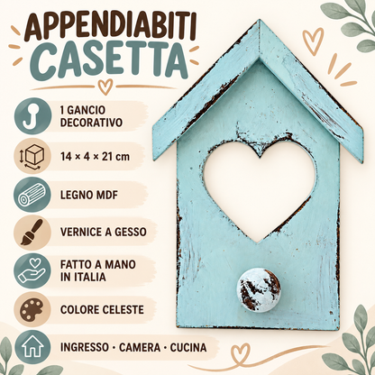 Infografica Appendiabiti Casetta Domeahome Celeste