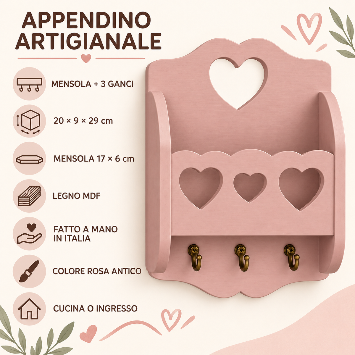 Infografica appendino Domeahome Rosa Antico