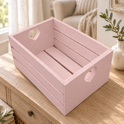 Cassetta artigianale a cuore Domeahome - Rosa Antico in ambientazione