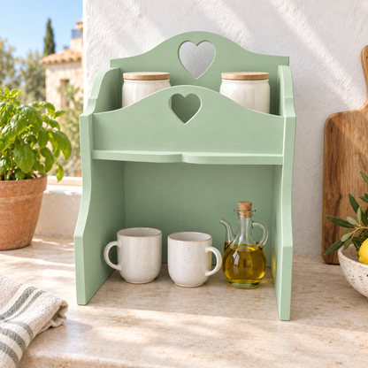 Mobiletto porta barattoli Verde Vintage da 30 cm