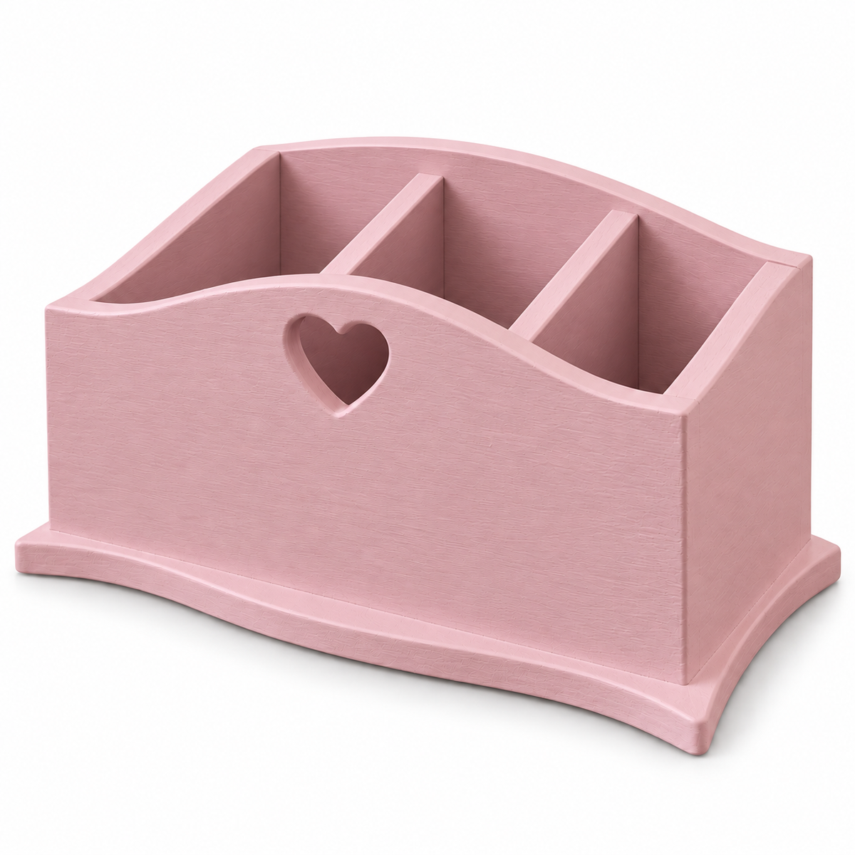 Porta telecomandi Domeahome a 3 scomparti Rosa Antico su sfondo bianco
