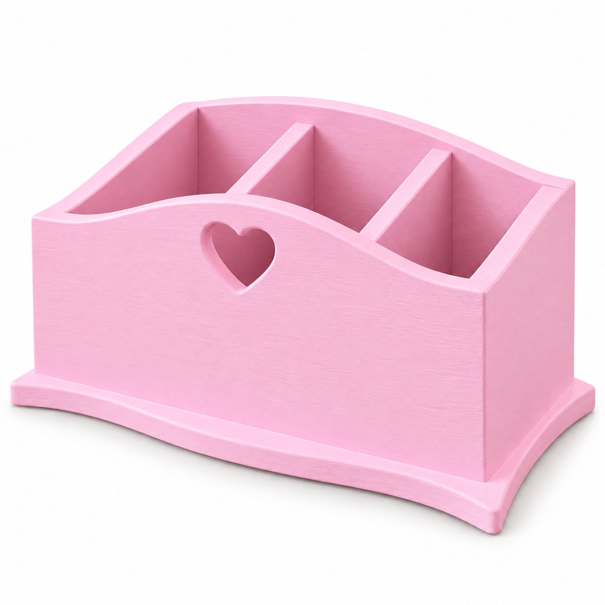 Porta telecomandi Domeahome a 3 scomparti Rosa Confetto su sfondo bianco