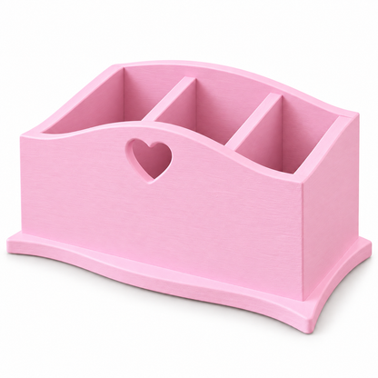 Porta telecomandi Domeahome a 3 scomparti Rosa Confetto su sfondo bianco