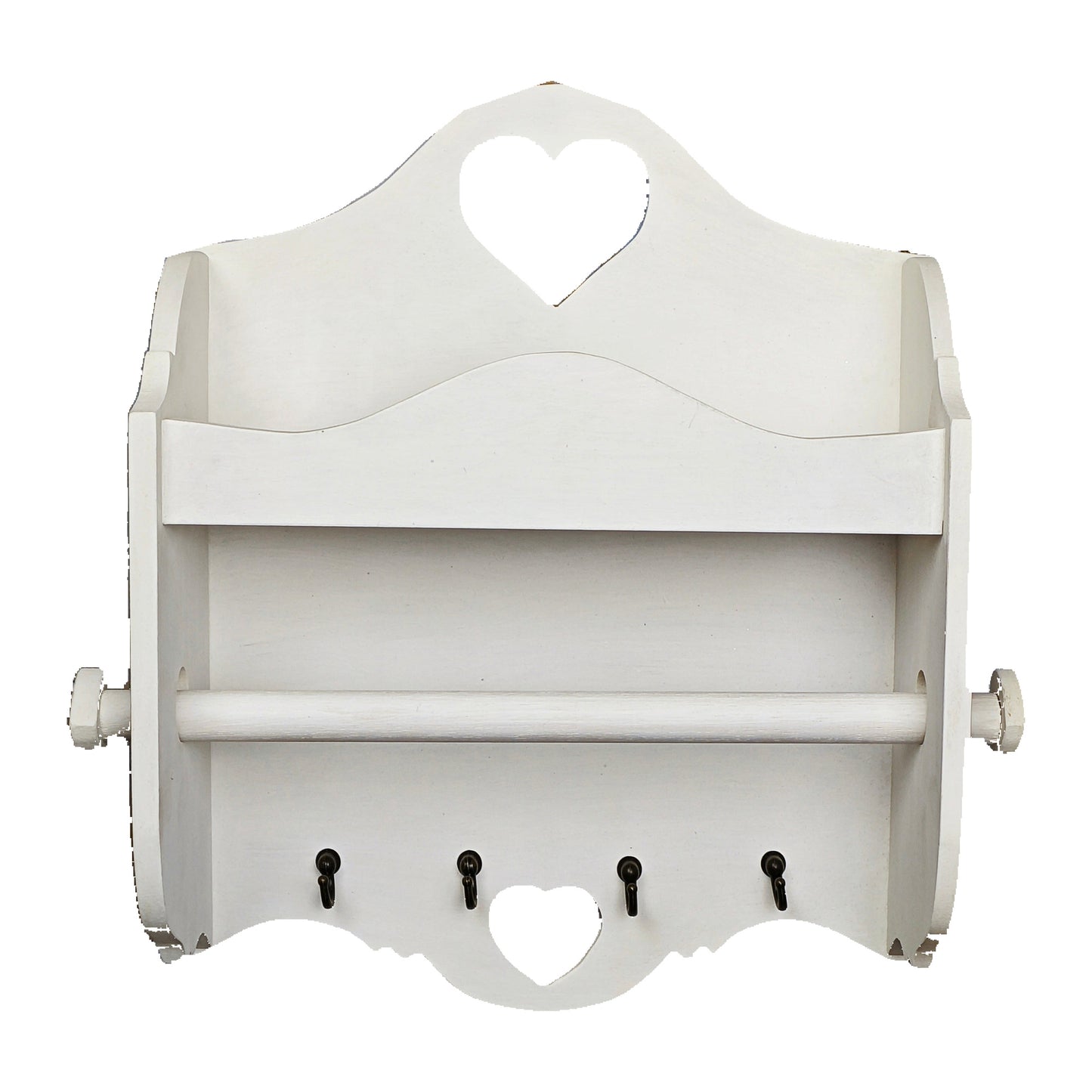 Portarotolo e portaspezie artigianale Domeahome con ganci colore Bianco – foto originale scontornata su bianco