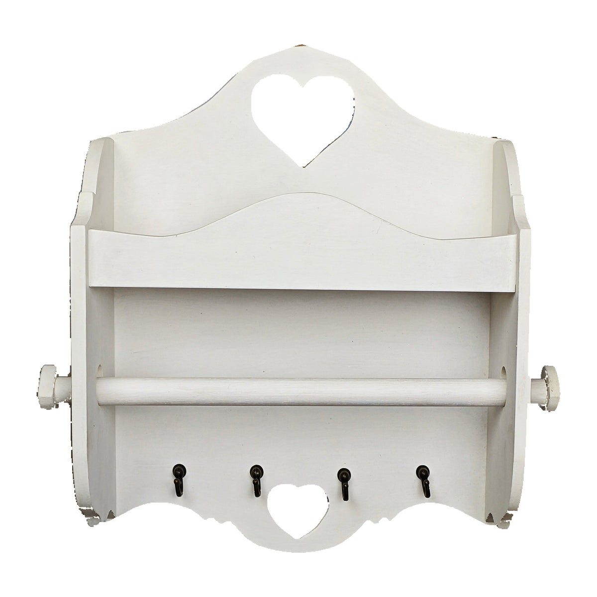 Portarotolo e portaspezie artigianale Domeahome con ganci colore Bianco – foto originale scontornata su bianco