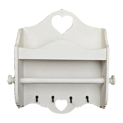 Portarotolo e portaspezie artigianale Domeahome con ganci colore Bianco – foto originale scontornata su bianco