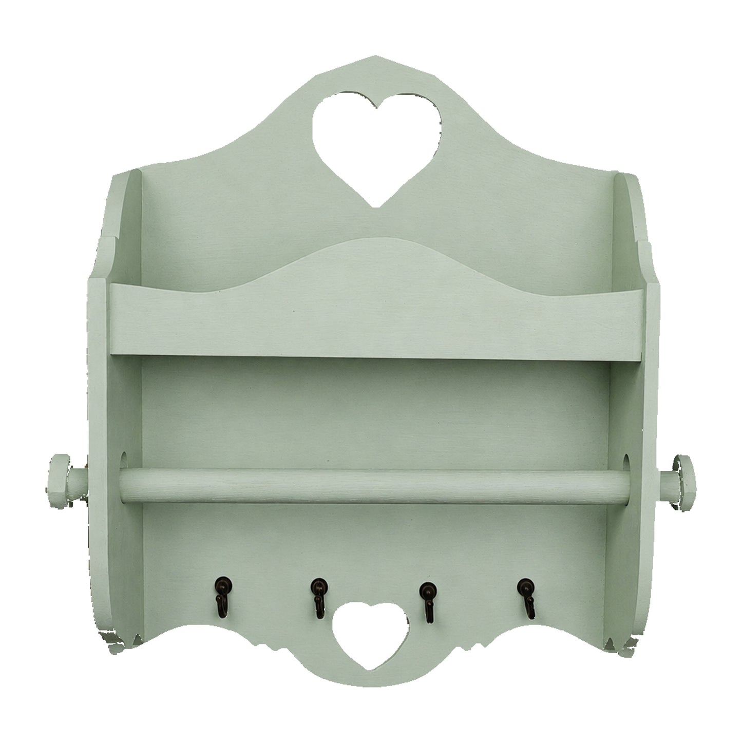 Portarotolo e portaspezie artigianale Domeahome con ganci colore Verde Vintage – foto originale scontornata su bianco