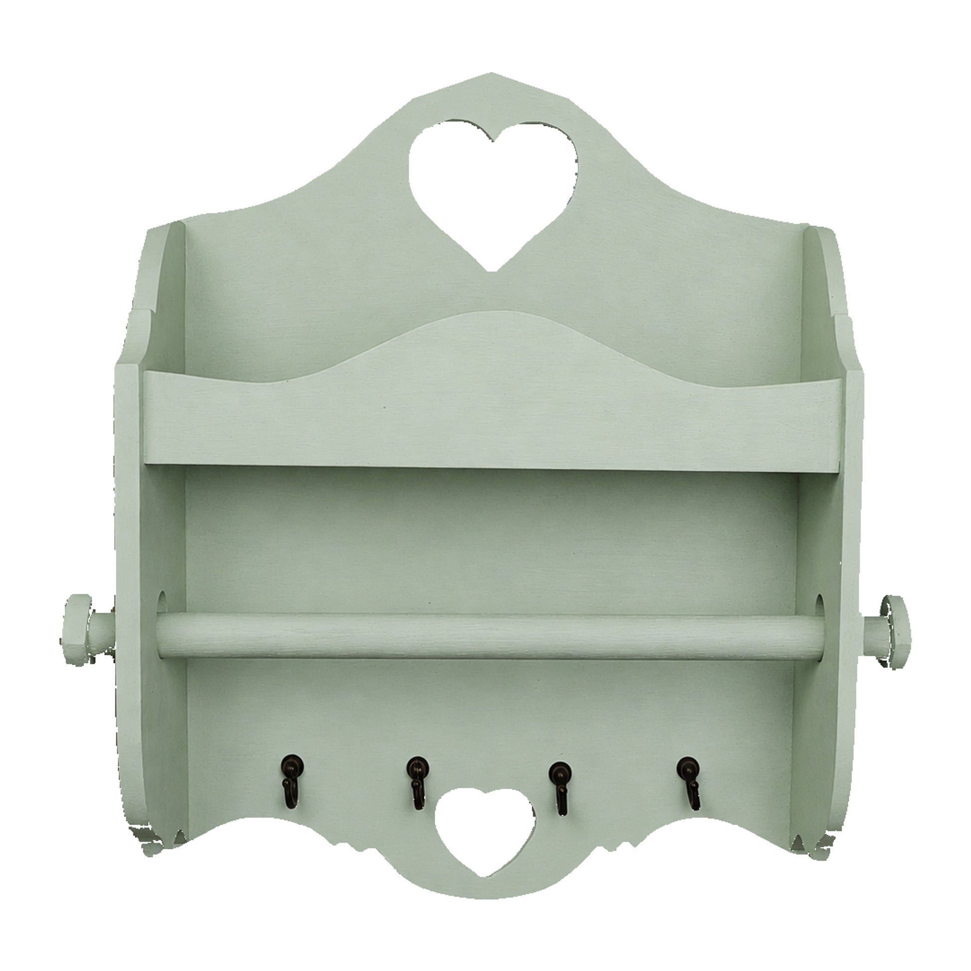 Portarotolo e portaspezie artigianale Domeahome con ganci colore Verde Vintage – foto originale scontornata su bianco