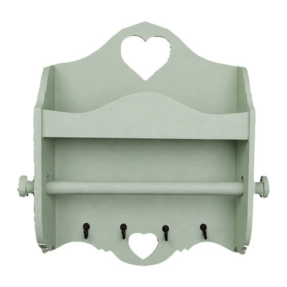 Portarotolo e portaspezie artigianale Domeahome con ganci colore Verde Vintage – foto originale scontornata su bianco