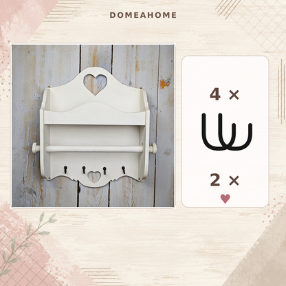 Portarotolo Domeahome con ganci - infografica quattro ganci e doppio cuore