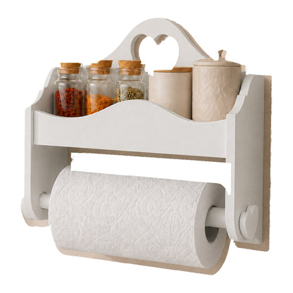 Portarotolo e portaspezie artigianale Domeahome senza ganci colore Bianco Antico – foto originale scontornata su bianco