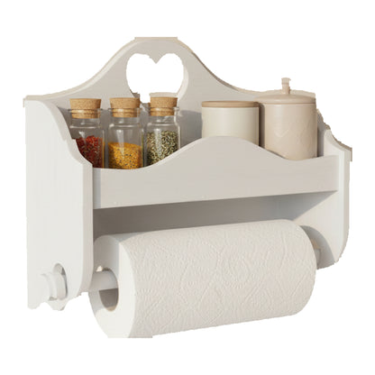 Portarotolo e portaspezie artigianale Domeahome senza ganci colore Bianco – foto originale scontornata su bianco