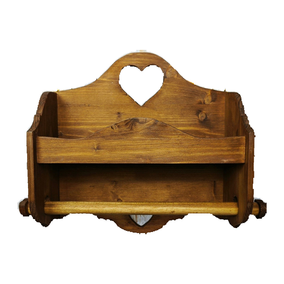 Portarotolo e portaspezie artigianale Domeahome senza ganci colore Legno color Noce scuro – foto originale scontornata su bianco