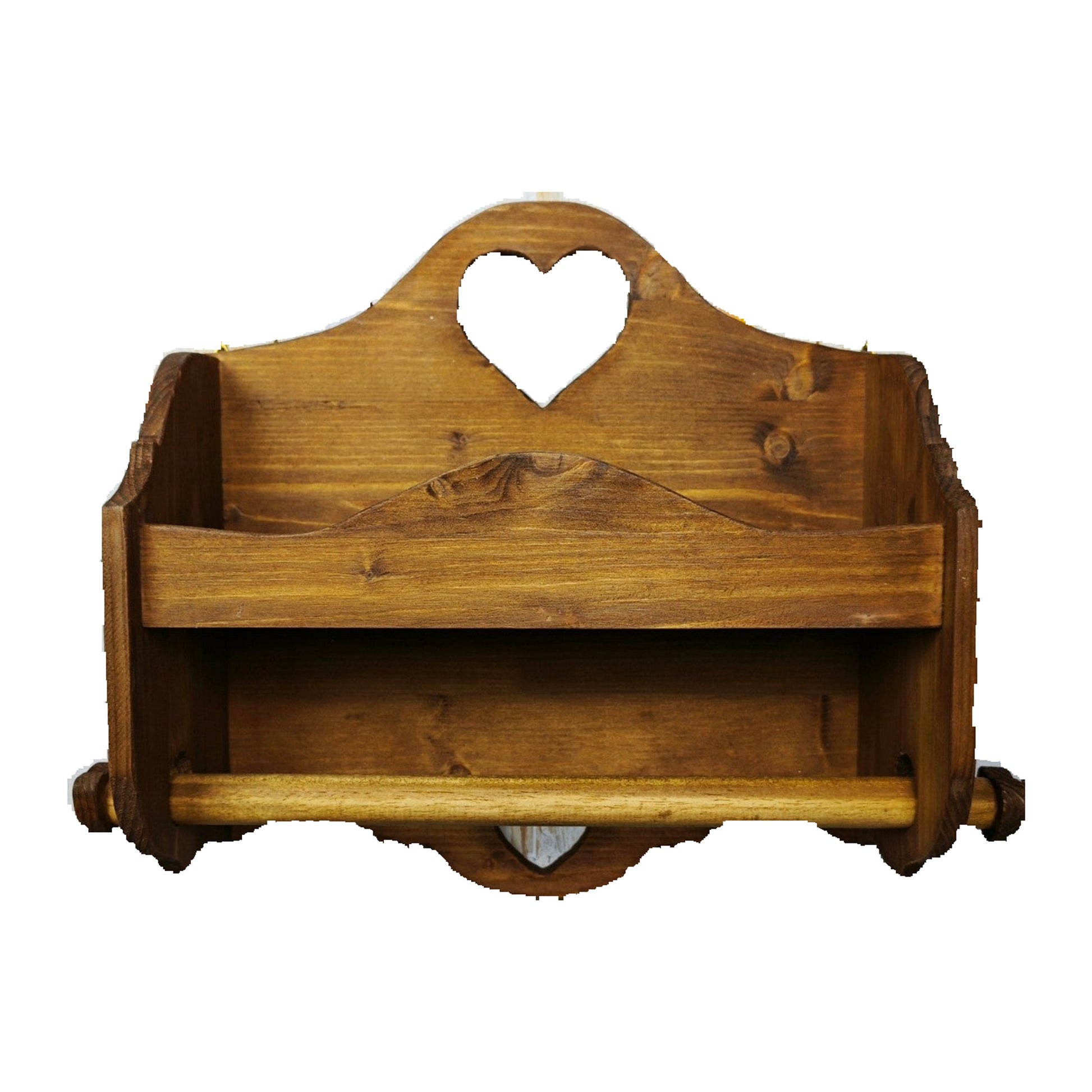 Portarotolo e portaspezie artigianale Domeahome senza ganci colore Legno color Noce scuro – foto originale scontornata su bianco