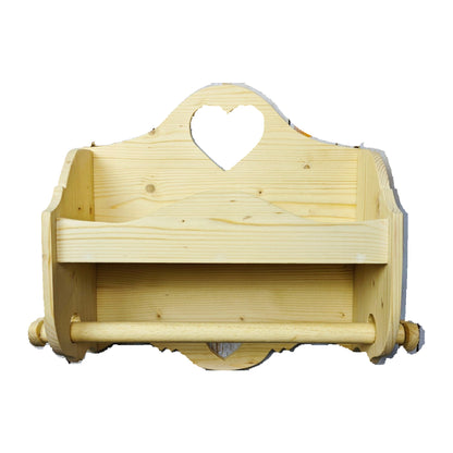 Portarotolo e portaspezie artigianale Domeahome senza ganci colore Legno Naturale – foto originale scontornata su bianco