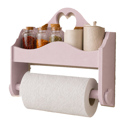 Portarotolo e portaspezie artigianale Domeahome senza ganci colore Rosa Confetto – foto originale scontornata su bianco