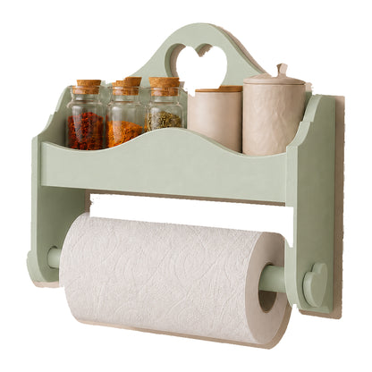 Portarotolo e portaspezie artigianale Domeahome senza ganci colore Verde Vintage – foto originale scontornata su bianco