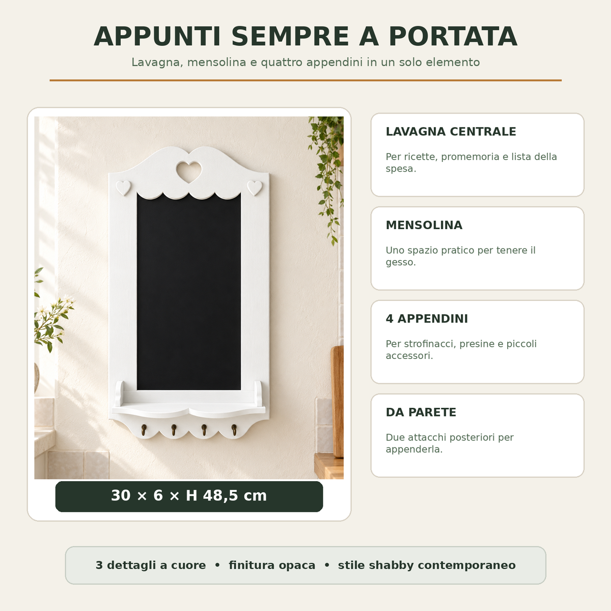 Misure e caratteristiche della lavagna artigianale