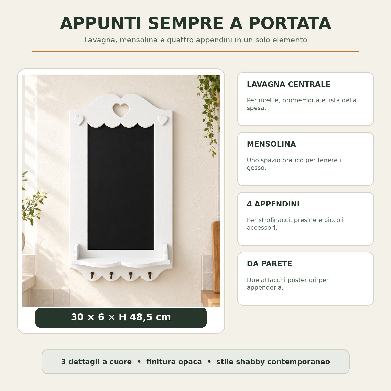 Misure e caratteristiche della lavagna artigianale