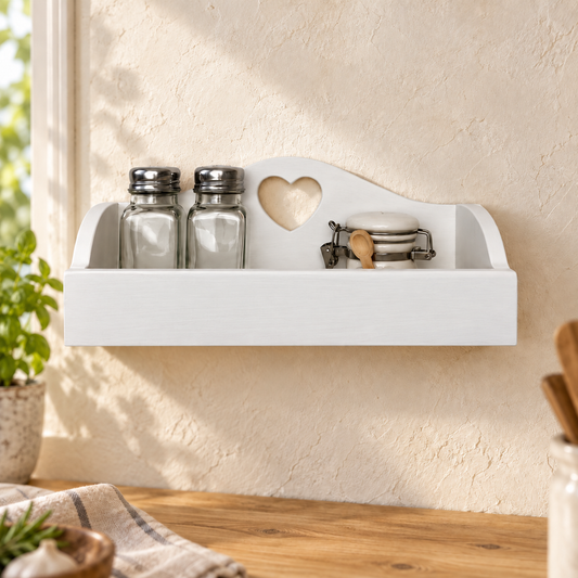 Mensolina portaspezie piccola color Bianco, finitura Tommy Art pulita