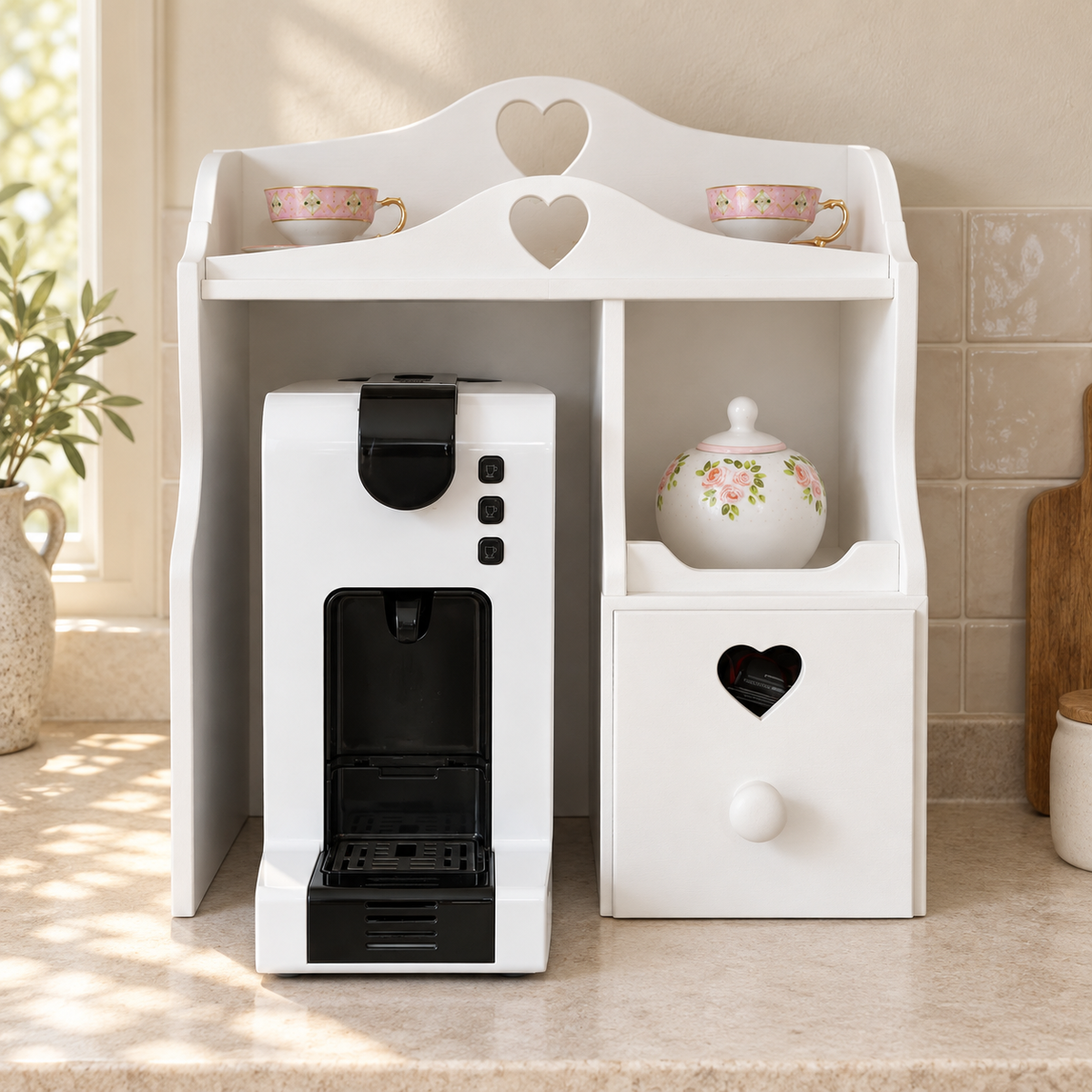 Mobiletto macchina da caffè Bianco