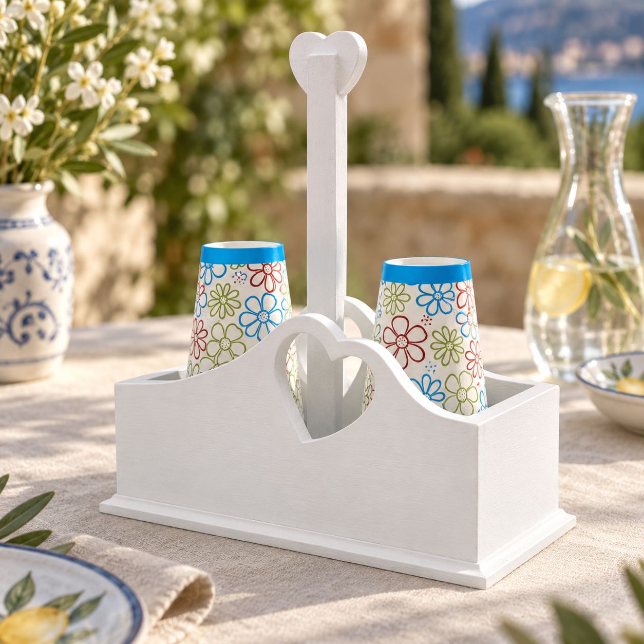 Porta bicchieri artigianale Bianco