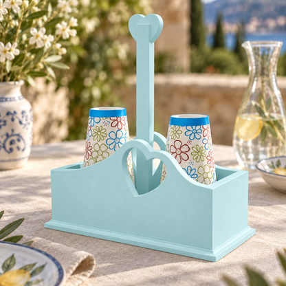 Porta bicchieri artigianale Celeste