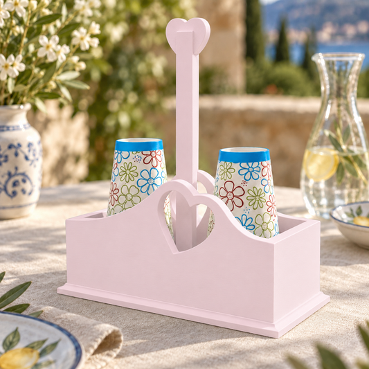 Porta bicchieri artigianale Rosa Confetto