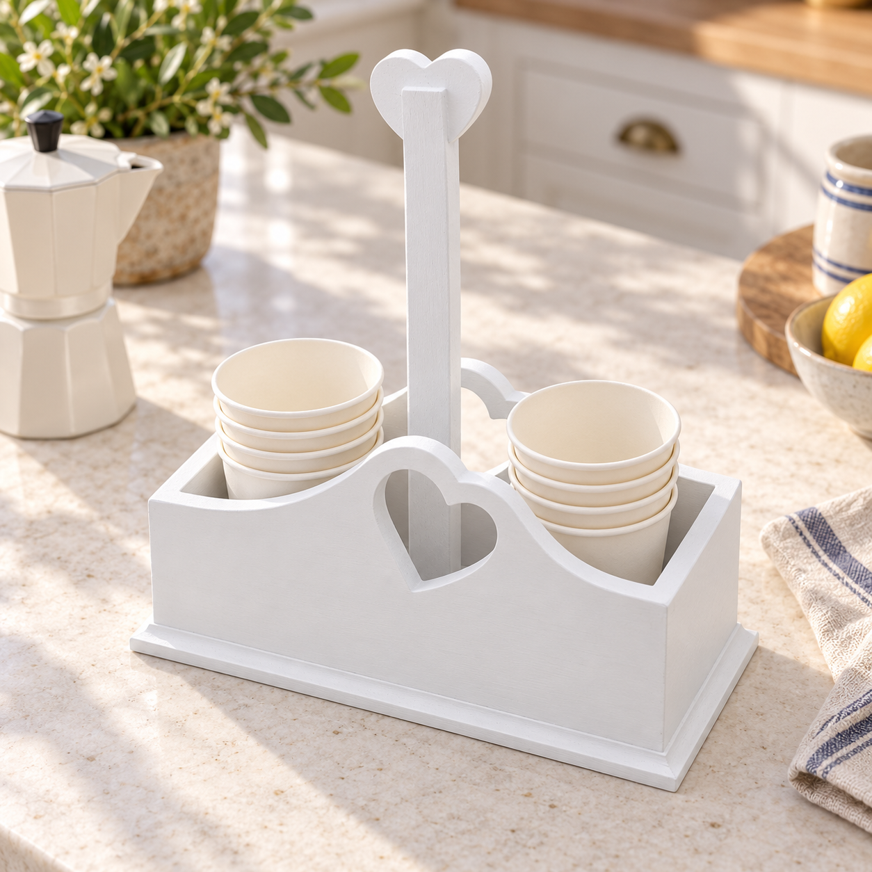 Porta bicchieri con due scomparti in cucina