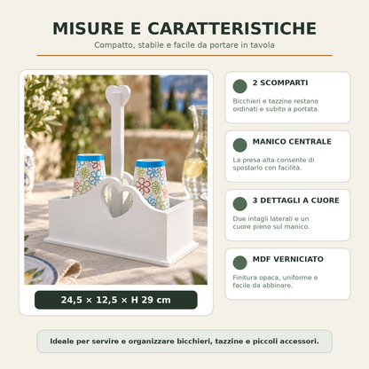 Misure e caratteristiche del porta bicchieri artigianale