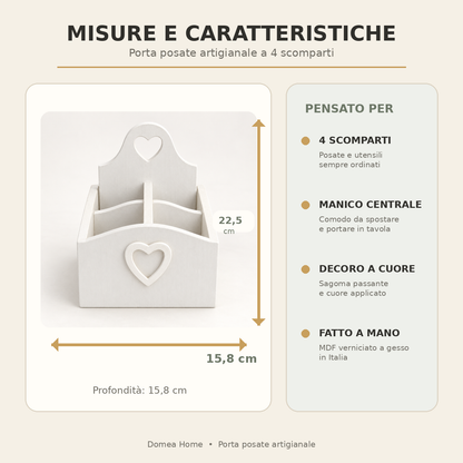 Misure e caratteristiche del porta posate artigianale