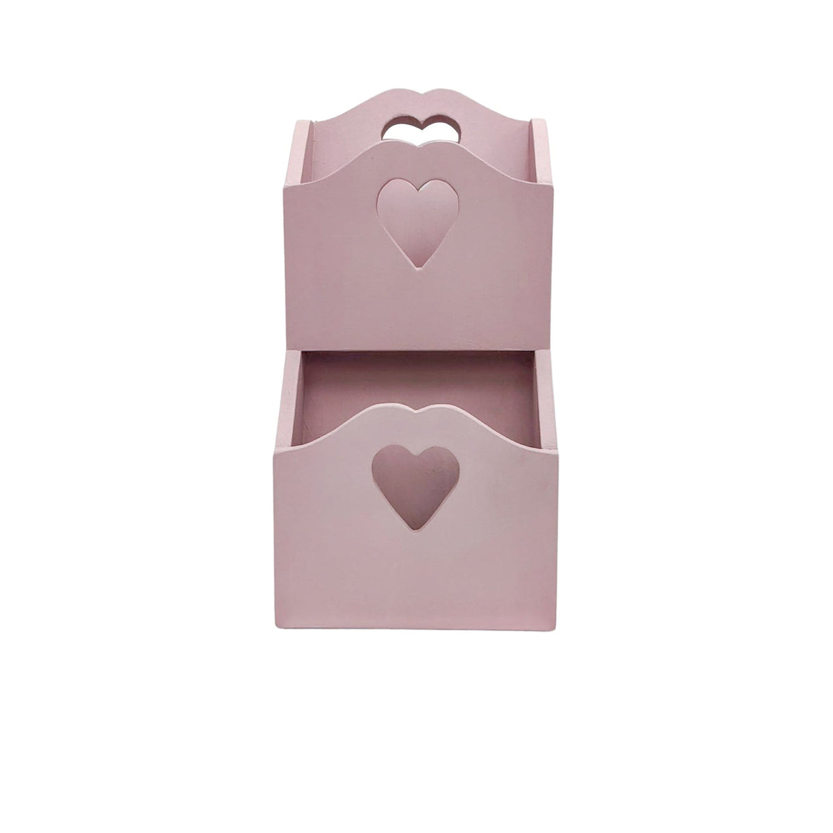 Porta posta doppio artigianale con cuore colore Rosa Antico
